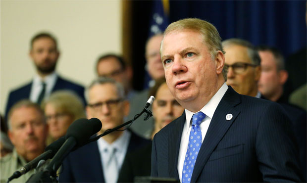Seattle Mayor Ed Murray said it's his responsibility to consider every option for KeyArena. (AP)...