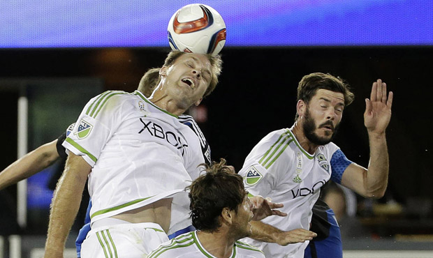 Sounders defender Chad Marshall will be part of the plan to slow down San Jose striker Chris Wondol...