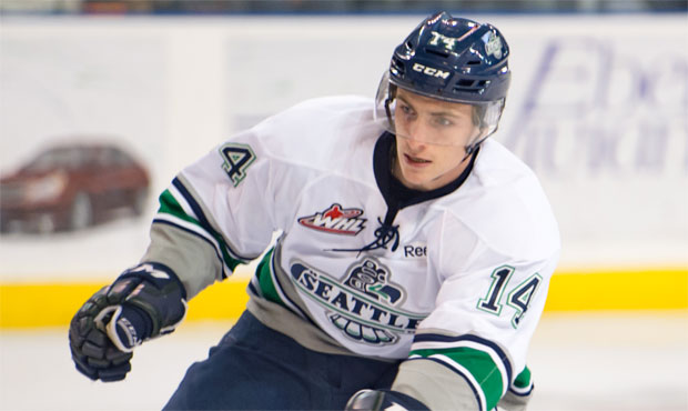 A good training camp could earn Mackenzie Wight a spot on Seattle's roster next season (T-Birds pho...