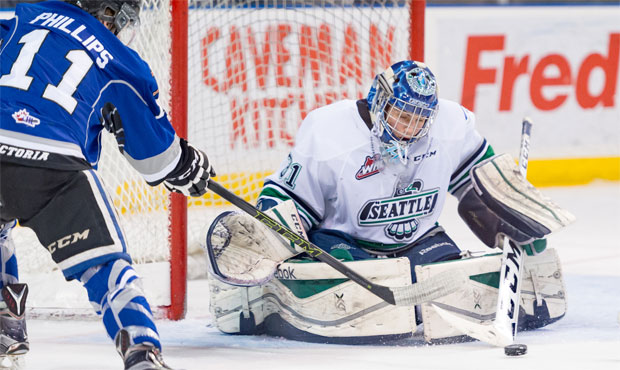 Logan Flodell should start the season as the Thunderbirds' No. 1 goalie. (T-Birds photo)...