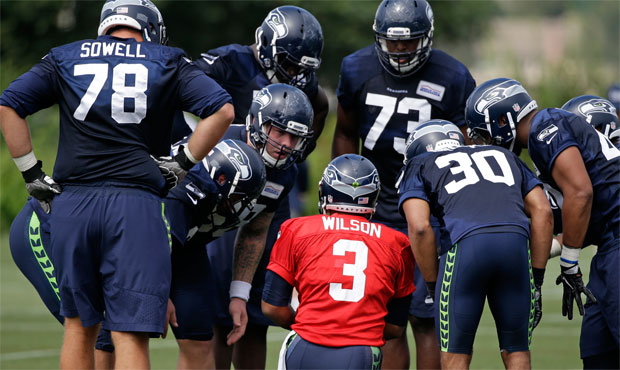 The Seahawks' projected starting offensive line includes new players at all five spots. (AP)...