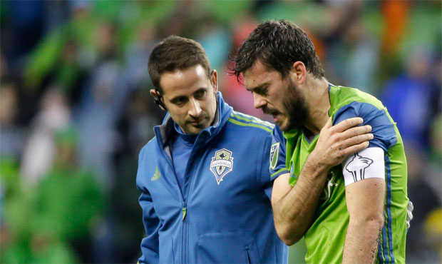 The Sounders may again be without captain Brad Evans for Wednesday's match against Chicago. (AP)...