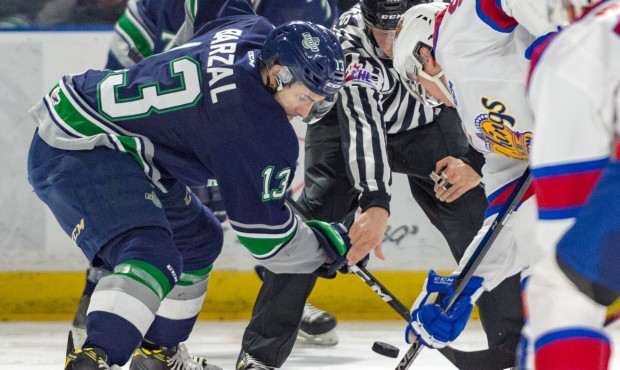Mathew Barzal's return has helped give the Seattle power play some life (Brian Liesse/T-Birds)...