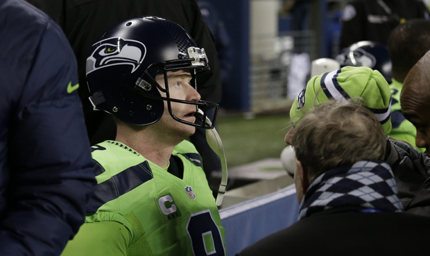 Jon Ryan left the Seahawks' win over the Rams after suffering a concussion on a fake punt run. (AP)...