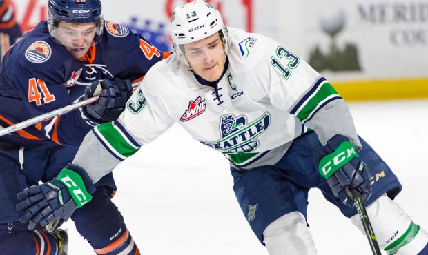 Mathew Barzal's status is still uncertain heading into Friday night's Game 1. (T-Birds photo)...