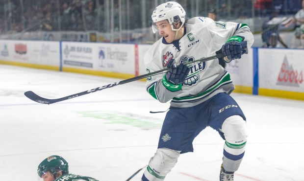 Mathew Barzal scored twice, including in overtime as Seattle won 5-4 in Game 3 (Brian Liesse/T-Bird...