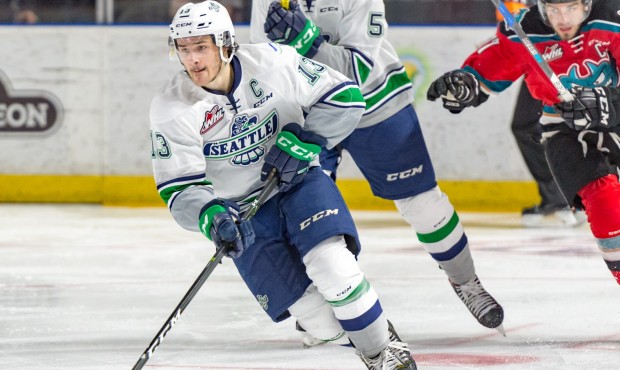 Mathew Barzal had three points as Seattle beat Kelowna 5-3 in Friday's Game 5 (Brian Liesse/T-Birds...