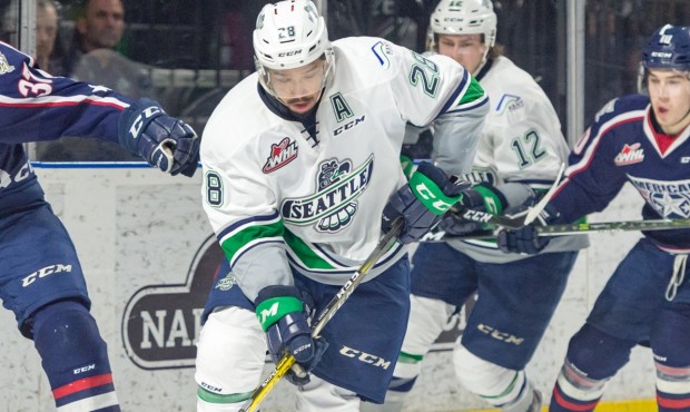 Keegan Kolesar leads the Thunderbirds into the second round against Everett on Friday (Brian Liesse...
