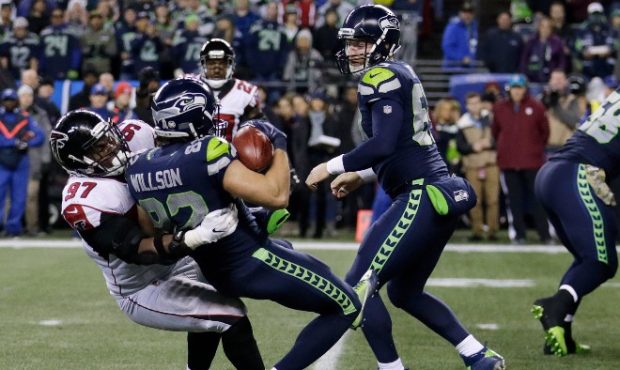 Luke Willson lost 4 yards on Seattle's failed fake field goal shovel pass play. (AP)...