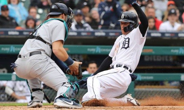JaCoby Jones may have been out on this play had the Mariners used a challenge. (AP)...