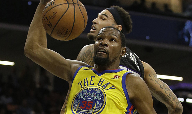 Kevin Durant will return to Seattle for a Warriors-Kings NBA preseason game on Oct. 5. (AP)...