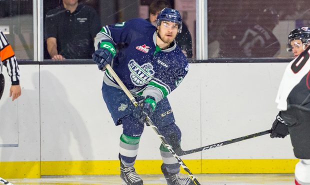 Seattle's Graeme Bryks scored on the first shift of the game during Seattle's 4-2 preseason loss Fr...