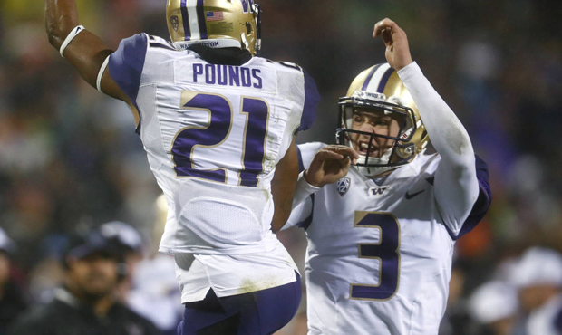 Jake Browning, Quinten Pounds and the UW Huskies open play Saturday vs. Auburn. (AP)...