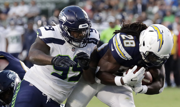 Seahawks DT Quinton Jefferson has 'flashed' with his inside pass rush ability. (AP)...