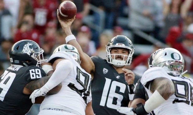 WSU QB Gardner Minshew passed for 323 yards and four touchdowns vs. Oregon. (AP)...
