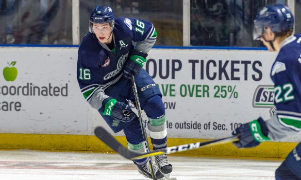 Noah Philp scored twice Friday but the Thunderbirds would lose 7-3 to the Brandon Wheat Kings (Bria...