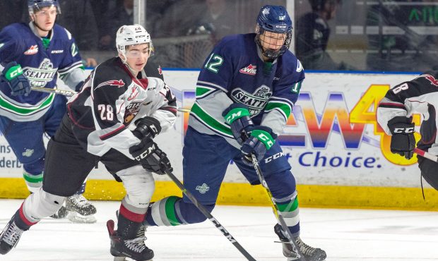 Lucas Ciona made his WHL debut for the Thunderbirds last week. (Brian Liesse/T-Birds)...