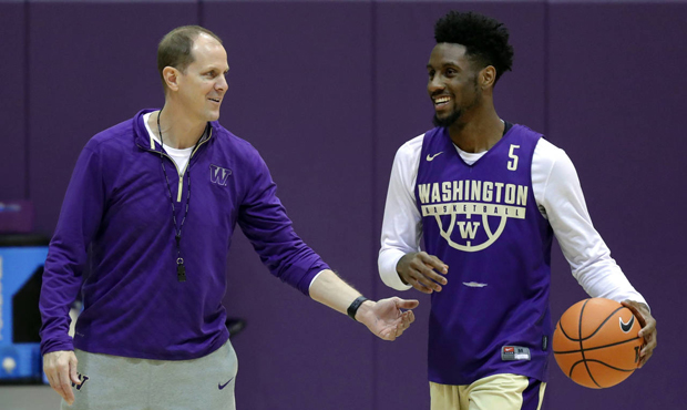 Jaylen Nowell is back for his sophomore year with Mike Hopkins and the No. 25 UW Huskies. (AP)...