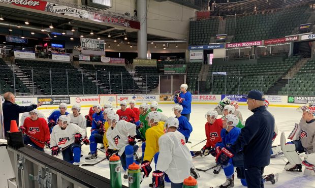 Team USA prepares for practice in Everett as they look for a fourth straight medal in the World Jun...