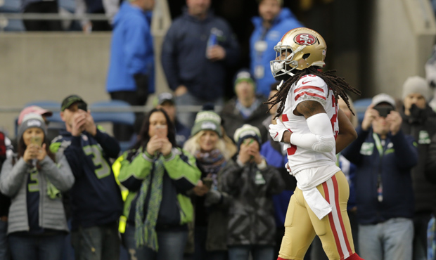 Richard Sherman didn't have much of an impact in his first game against the Seahawks. (AP)...