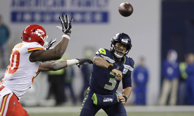 Seahawks QB Russell Wilson out-dueled Chiefs QB Patrick Mahomes on Sunday night. (AP)...