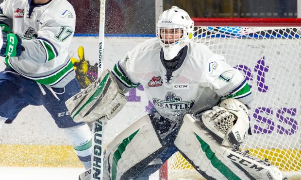 Rookie goalie Roddy Ross won his first home start as the Thunderbirds edged Spokane (Brian Liesse/T...