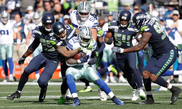 The Cowboys' Ezekiel Elliott led the NFL in rushing yards this season. (AP)...