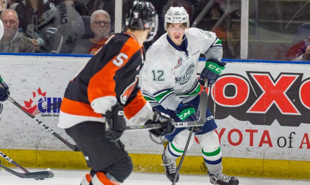 Since joining the Thunderbirds, Henrik Rybinski has been a forechecking force. (Brian Liesse/T-Bird...