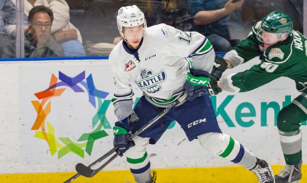 Henrik Rybinski was the only T-Bird to score as the Vancouver Giants won 5-1. (Brian Liesse/T-Birds...