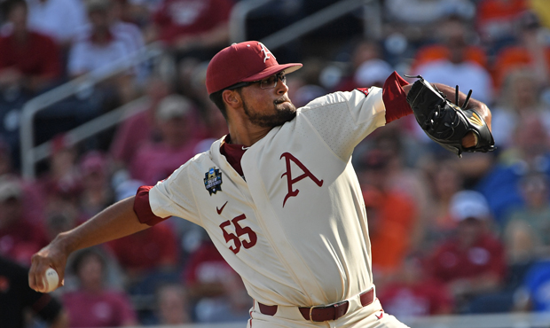Arkansas RHP Isaiah Campbell was one of three pitchers drafted Monday by the Mariners. (Getty)...