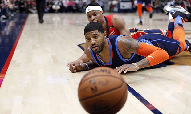 Forward Paul George is the latest star to leave the Oklahoma City Thunder. (AP)...