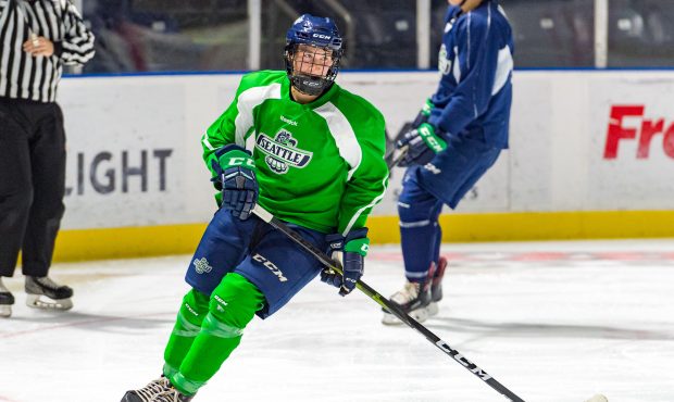 2019 first-round pick, Jordan Gustafson got into his first WHL preseason action Friday. (Brian Lies...