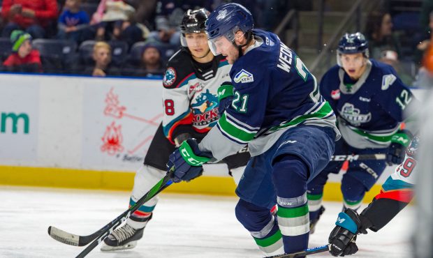 Matthew Wedman's goal and assist weren't enough as the Kelwo-na Rockets beat Seattle . (Brian Liess...