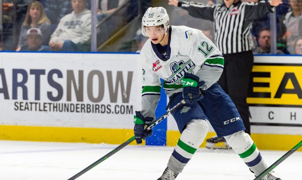 Henrik Rybinski's goal and assist led the Thunderbirds past the Tr-City Americans. (Brian Liesse/T-...