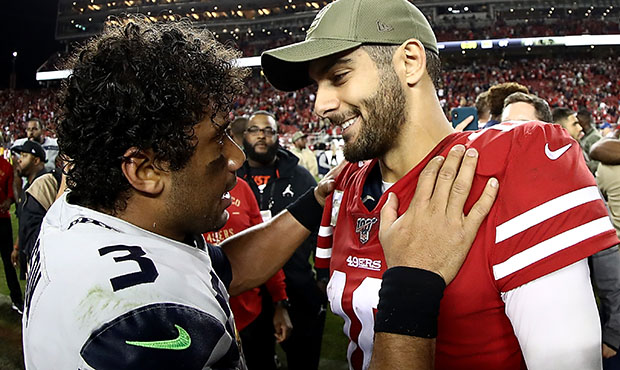 Seahawks 49ers Russell Wilson Jimmy Garoppolo...