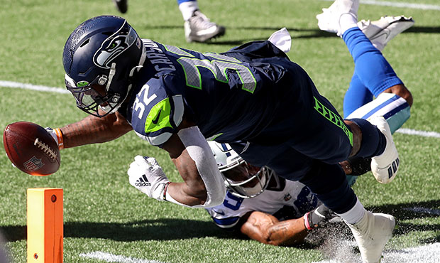 Seahawks Chris Carson...