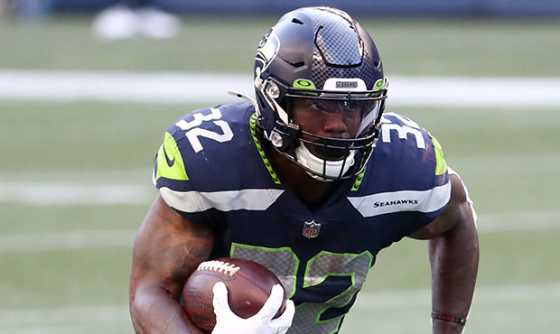 Seahawks Chris Carson...