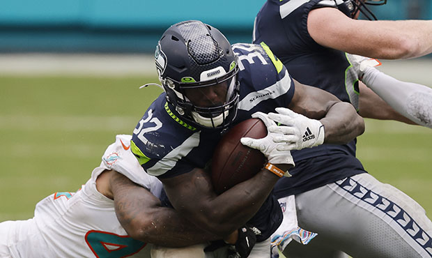 Seahawks Chris Carson...