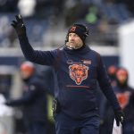 
              Chicago Bears head coach Matt Nagy motions toward the field during the first half of an NFL football game against the Seattle Seahawks, Sunday, Dec. 26, 2021, in Seattle. (AP Photo/Lindsey Wasson)
            
