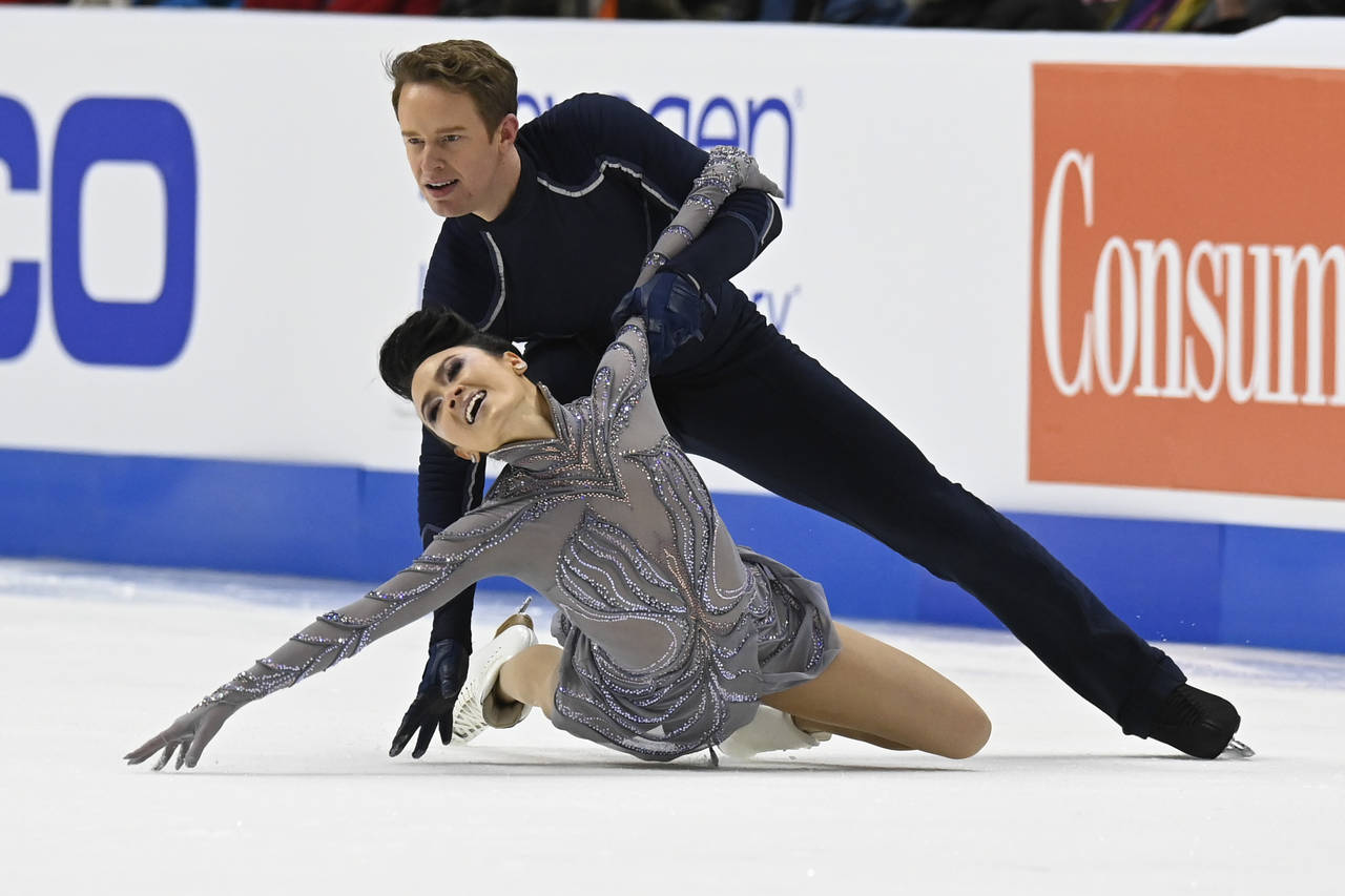 FILE -Madison Chock and Even Bates compete in the ice dance program during the U.S. Figure Skating ...