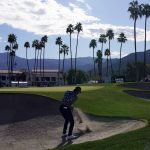 Cantlay fights through gusting wind, leads American Express
