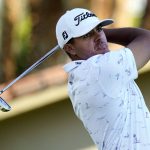 Cantlay fights through gusting wind, leads American Express