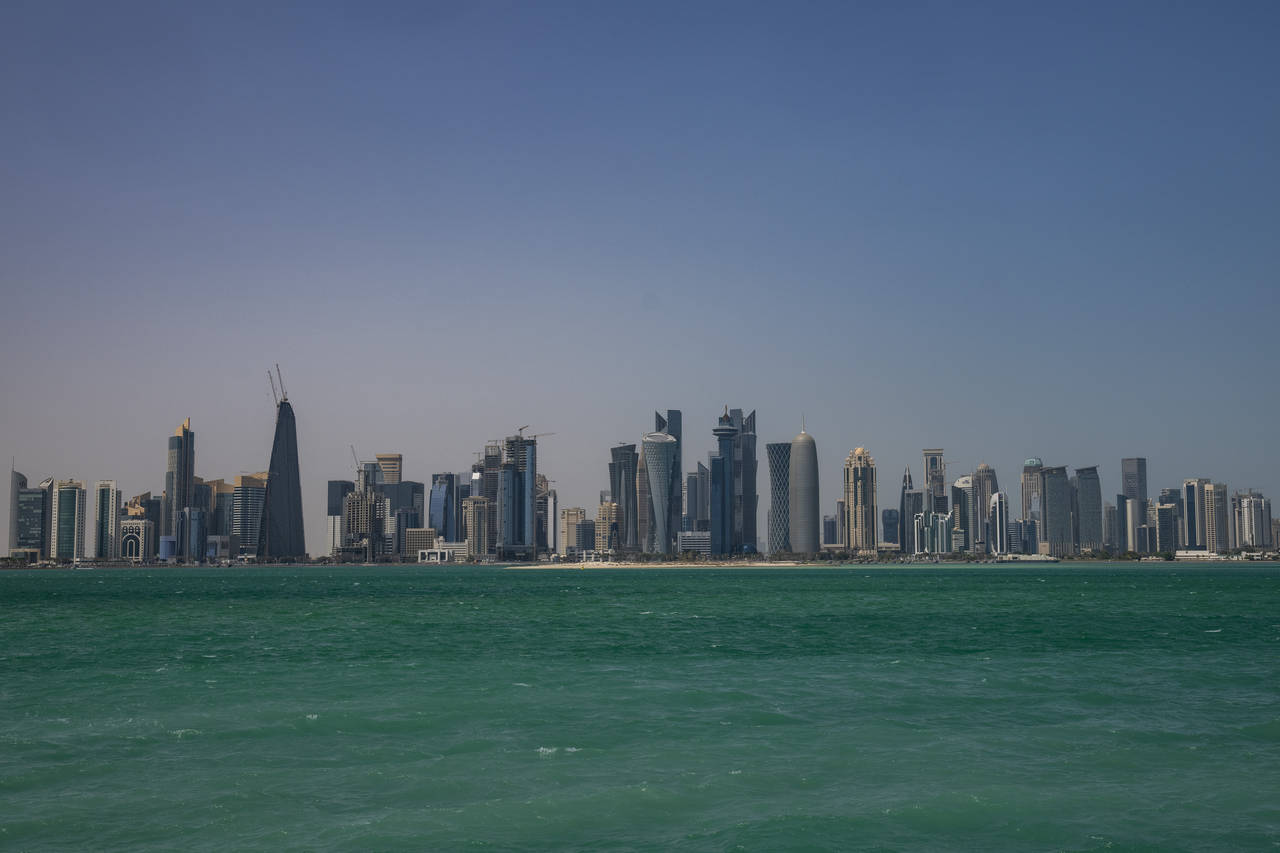 A general view of the West Bay district in Doha, Qatar, Tuesday, March 29, 2022. The draw for the W...