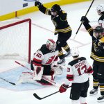Bruins bust out for 8-1 victory over Devils as Rask honored