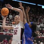 Lexie Hull's career-high 36 sends No. 1 Stanford past Kansas