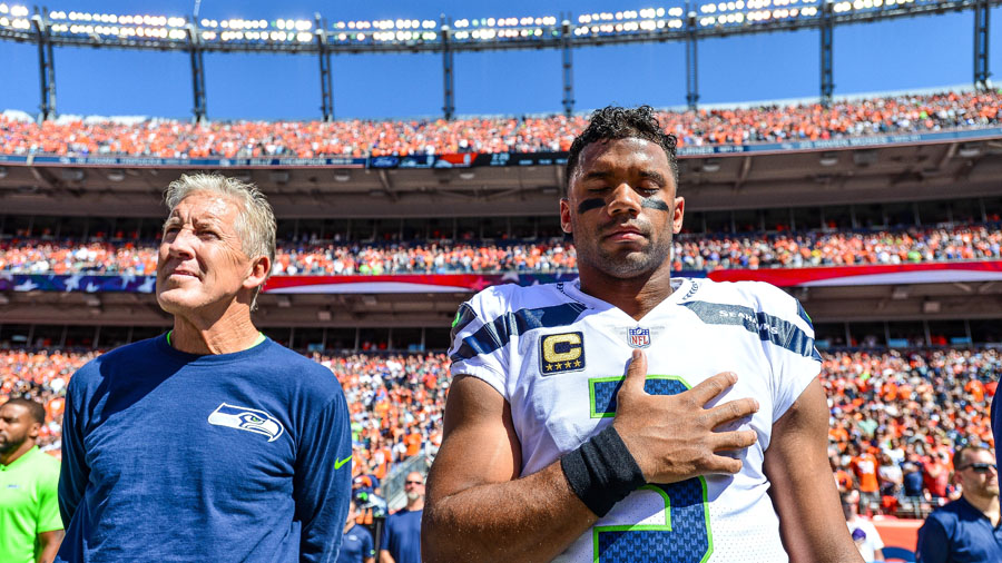 Seahawks Russell Wilson Pete Carroll...