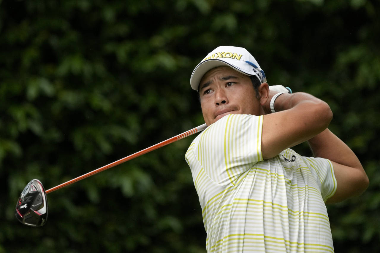 FILE - Hideki Matsuyama, of Japan, watches his tee shot on the second hole during the final round o...