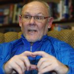 
              FILE - In this Wednesday, Jan. 18, 2017, photograph, former NBA head coach George Karl talks about his new book, "Furious George," during an interview before a book signing event at a book store in east Denver. NBA stars Manu Ginobili and Tim Hardaway are among five new  Basketball Hall of Fame inductees. Also selected this year were WNBA great Swin Cash, former NBA coach George Karl and long-time college coach Bob Huggins. They will be enshrined into the Naismith Memorial Basketball Hall of Fame in Springfield, Massachusetts, on Sept. 10, 2022. (AP Photo/David Zalubowski, File)
            