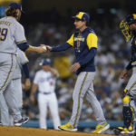 Gonsolin, Dodgers rebound from shutout, bully Brewers, 10-1
