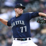 
              Seattle Mariners starting pitcher Chris Flexen throws to a Detroit Tigers batter during the second inning of the first game of a baseball doubleheader, Tuesday, Oct. 4, 2022, in Seattle. (AP Photo/Caean Couto)
            